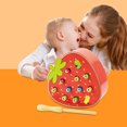 thumbnail image 1 of Juego de madera para atrapar gusanos, juego magnético suave para regalos navideños para niños (fresa), 1 of 6