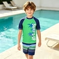 thumbnail image 2 of HAYIMI Boys Beach Outfit Sets Tree Striped Printed O-Neck Short Sleeve T-Shirts With Shorts For Toddler Boys And Kids Comfortable Summer Outdoor Play Trendy Clothes Sets, 2 of 6