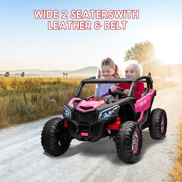Royalbelle Pink 24V Ride on Car with Remote Control, Powered Off-Road UTV