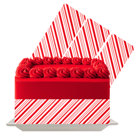 Red Stripes Edible Cake Wrap | Bold Stripe Icing Sheet | Classic Cake Decor