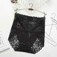 thumbnail image 6 of VISALY Sheer Lace High-Waist Panties: Plus Size Comfort Waistband, Delicate Intimatewear, Black,M, 6 of 7
