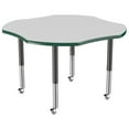 thumbnail image 4 of ECR4Kids 48in Clover Premium Thermo-Fused Adjustable Activity Table Grey/Green/Black - Super Leg, 4 of 8