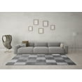 thumbnail image 3 of Ahgly Company Indoor Square Checkered Gray Modern Area Rugs, 3' Square, 3 of 4