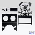 thumbnail image 3 of Handmadetneonsign American Bulldog Dog Metal Bowl Holder, American Bulldog Dog Food Bowl Stand 97506, 3 of 5