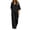 Black, variant on Women 2 Piece Matching Outfit Sets, Ladies Coordinating Two-Piece Suits, V Neck Three Quarter Sleeve Solid Single Button Outfits, Oversized Pocketed Wide Leg Two-Piece Clothing Sets (Beige,S)