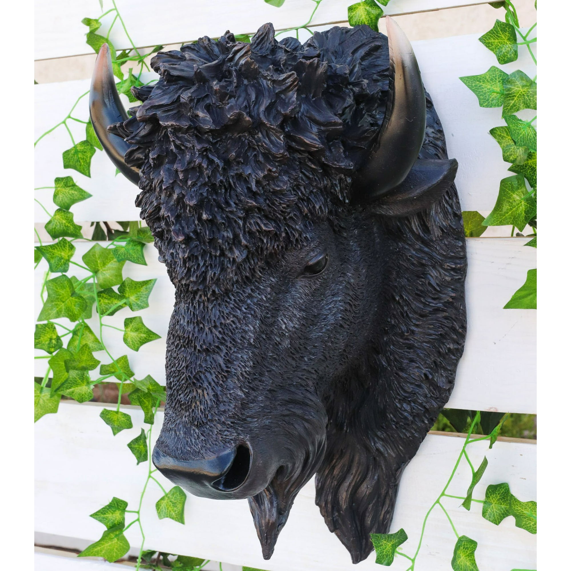 mounted bison head