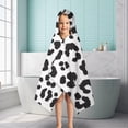 thumbnail image 6 of White and Black Of Leopard Print Hooded Bath Towel，50"x30" for Ages 3 To 12 Kids, Quick Dry Lightweight Soft Microfiber Hood Beach Towel Cover Up for Kids, 6 of 7