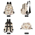 thumbnail image 4 of FORMRS Mini Backpack Purse for Women Quilted Travel Daypack Casual Shoulder Bag, Beige Watercolor Seashells, 4 of 7