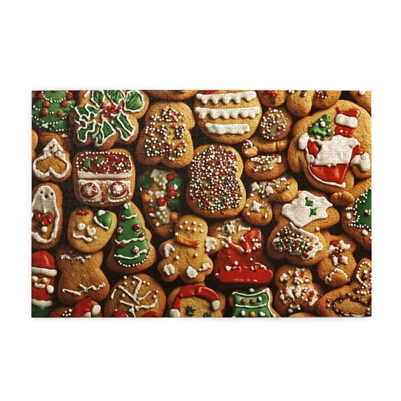1000 PCS Christmas gingerbread 1000 Piece Holiday Jigsaw Puzzle,Create a festive atmosphere,Puzzles suitable for entertaining with family during holidays,whimsical Wooden Jigsaw Pieces