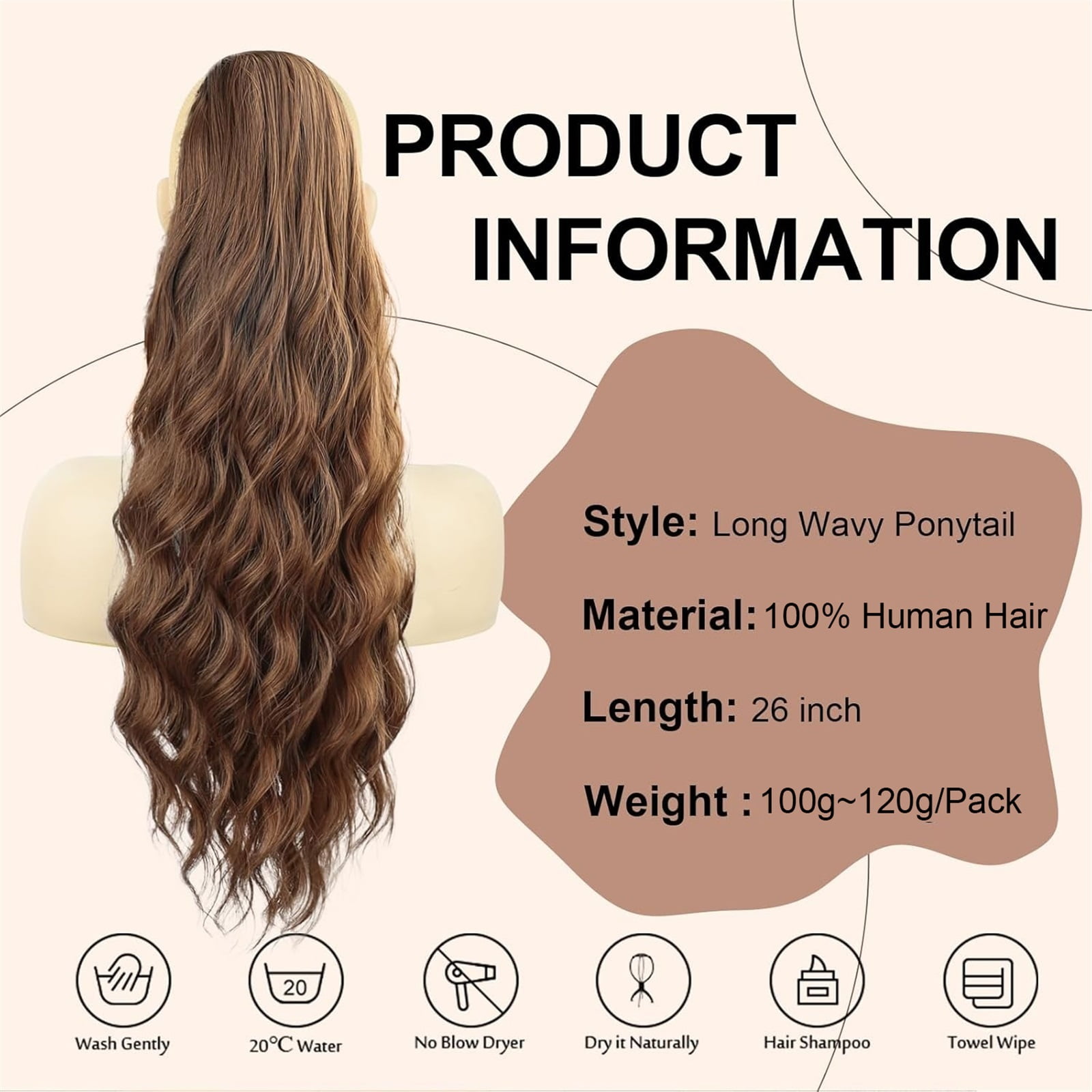 #4 Body Wave Drawstring Ponytail Human Hair Wrap Around Drawstring Ponytail Clip In Hair Extensions