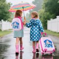 thumbnail image 2 of Costway 2PC Kids Carry On Luggage Set 12" Backpack and 16" Rolling Suitcase for Travel Pink + Blue, 2 of 10