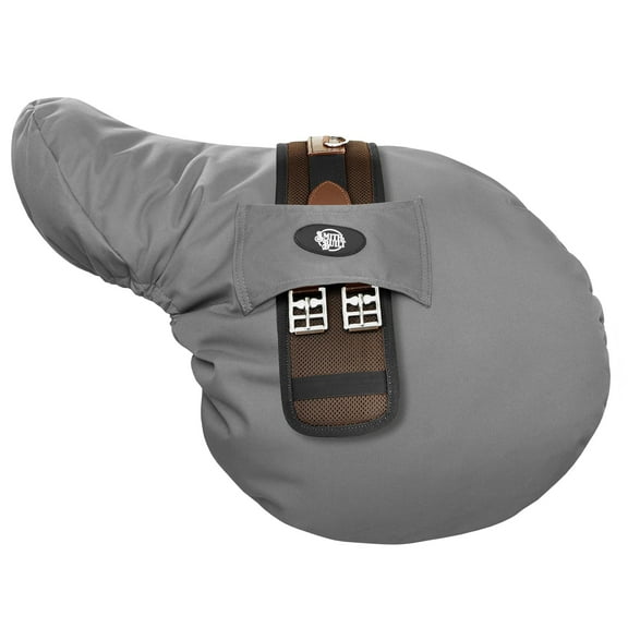 SmithBuilt English Saddle Cover, Gray - Breathable, Waterproof Fleece-Lined Fitted Protector