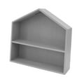 thumbnail image 2 of Caja de sombra organizadora de estante de exhibición, colección de 2 niveles, accesorios de decoración del hogar, estante de almacenamiento montado en gris, 2 of 8