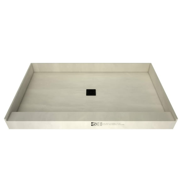 Tile Redi USAB3448C-SCSQMVZ Redi Base Shower Pan, 48" W x 34" D with Flashing, Matte Black