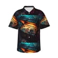 thumbnail image 1 of Balery Underwater Treasure Chest Camisas hawaianas de manga corta para hombre, camisas playeras de corte holgado, camisas de vacaciones con botones,Small, 1 of 7