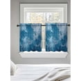 thumbnail image 5 of Vintage Blue Tier Curtains 36 Inch Length, Sheer Curtains for Bedroom Living Room Window Oil Painting Modern Abstract Art Rod Pocket Voile Drapes Kitchen Curtains Small Half Window 27.5"x36" 2 Panels, 5 of 6