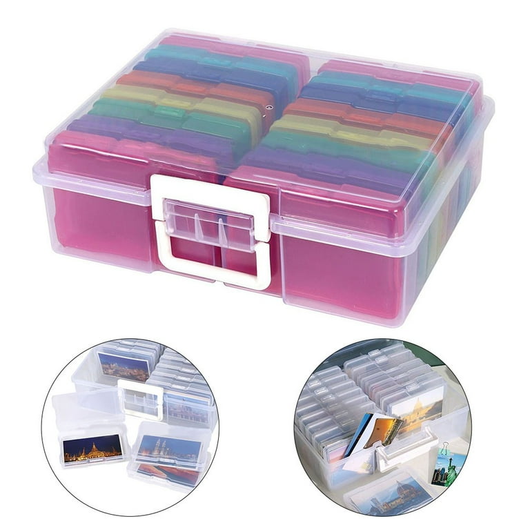 novelinks Transparent 4 x 6 Photo Storage Boxes - Photo Organizer Cases  Photo Keeper Picture Storage Containers Box for Photos - 10 PACK (Clear)