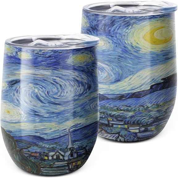 Artistic Tumbler Gift for Men and Women 12oz Inspired Coffee Tumbler with Lid – Unique Stainless Steel Wine Tumbler (Pack of 1)