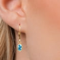 thumbnail image 3 of Gem Stone King 14K Yellow Gold Swiss Blue Topaz Earrings for Women | 1.10 Cttw | Gemstone November Birthstone | Oval 6X4MM, 3 of 6