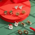 thumbnail image 3 of Faty-T 12 Pairs Christmas Earrings for Women, Xmas Gifts Holiday Cute Stud Earrings Hypoallergenic Christmas Tree Snowflake Bow Snowman Earring, 3 of 9