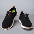 thumbnail image 5 of Domzle Shoes for Men Business Casual Shoes Comfortable Dress Shoe Mesh Sneakers Breathable Upper Footwear Lace-Up Lightweight Tennis Walking Shoe Black 45, 5 of 6