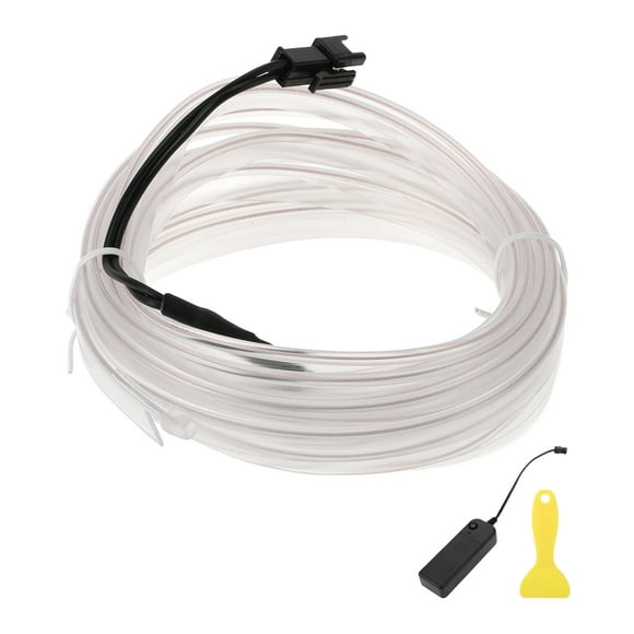 Unique Bargains 3 Meter EL Wire Cable LED Glow String Light Car Lighting Strip Flexible Neon Light for Car Decoration Battery Box(3V) White