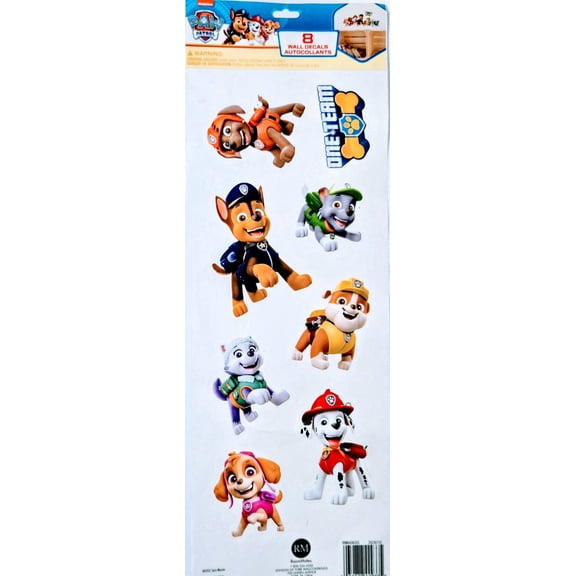 Paw Patrol Kids Room Removable Wall Decals - Set of 8 Decals