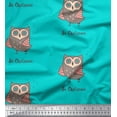 thumbnail image 1 of Soimoi Green Velvet Fabric Text & Owl Bird Printed Fabric 1 Yard 58 Inch Wide, 1 of 3