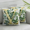 thumbnail image 2 of COMIO Throw Pillow Case Monogram Pillow Covers Plant Alphabet Initial Letter Throw Pillow Covers Cushion Case Spring Home Decorative for Bed Sofa Home Decor Clearance&nbsp;2pc, 2 of 6