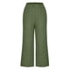 thumbnail image 4 of ICHUANYI Clearance Women's Cotton Linen Loose Pants Button Elastic Waist Casual Straight Tube Pants Capris(Army Green, XXL) ICHUANYI WER2023081109887, 4 of 6