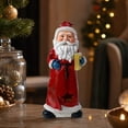 thumbnail image 4 of Fufafayo Christmas Santa Claus Figurine with Light, Lighted Resin Santa Statue, Star Cutout Light Up Santa Tabletop Ornament for Christmas Mantel Shelf Home Decor, 4 of 7