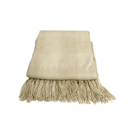 Home&Manor Handcrafted Wool & Cotton Throw Blanket
