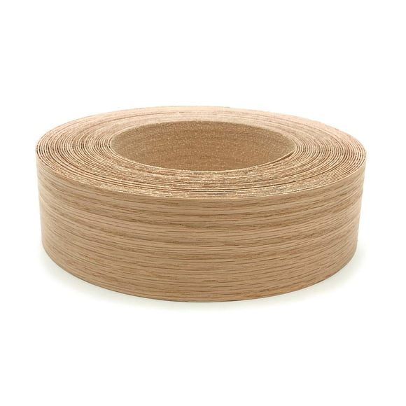 Edge Supply Red Oak 2" X 10' Roll Preglued, Wood Veneer Edge Banding, Iron on with Hot Melt Adhesive, Flexible Wood Tape Sanded to Perfection. Easy Application Wood Edging, Made in USA.