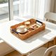 thumbnail image 1 of Wicker Serving Tray with Handles Woven-Style Storage Tray Imitation Woven Serving Basket Fruit Table Storage Basket Decorative Woven-Look Tray, 1 of 6
