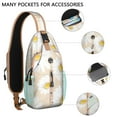 thumbnail image 2 of Floral Daisy Print Sling Backpack, Lightweight Crossbody Daypack with Adjustable Strap and Multiple Compartments, Vintage Boho Artistic Design, Suitable for Outdoor Activities and Short Trips, 2 of 4