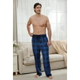 thumbnail image 3 of Vulcanodon Mens Flannel Pajama Pants, Soft Plaid Sleep Fleece Lounge Bottoms with Pockets(Buffalo Plaid-navy, XL), 3 of 4