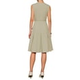 thumbnail image 3 of INSPIRE CHIC Women's Sleeveless Dress Zip Up Belted Fit & Flare Wear-to-Work Midi Dresses XL Khaki, 3 of 5