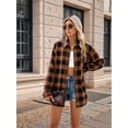 thumbnail image 3 of Women'S Button Down Flannel Shirts Shacket Long Sleeve Collared Business Casual Tops Work Blouses Yellow L, 3 of 8