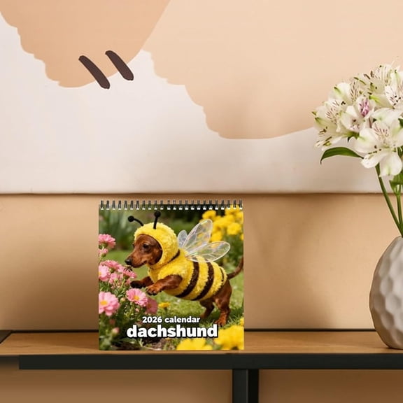 Wall Calendar Dachshunds 12 Month Planner Scheduling Tool Dog Calendar 2026 for Appointments Holidays Bedroom Living Room Kitchen Fridge Desktop Apartment Classroom