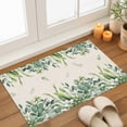 thumbnail image 3 of Green Leaf Indoor Door Mat 20x31.5 Inch Summer Watercolor Country Green Eucalyptus Leaves Linen Texture Front Door Mat Non Slip Washable Entryway Rug Low Profile Dirt Trapper Doormat for Bedroom, 3 of 9