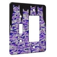 thumbnail image 1 of KuzmarK™ 2 Gang Single Toggle / Single Duplex Rocker Wall Plate - Purple Camo Camouflage Kitties Abstract Cat Art by Denise Every, 1 of 1
