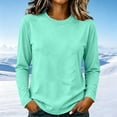 thumbnail image 3 of yillto Womens Long Sleeve Shirts Cotton Crewneck Basic Tees Tops Soft Comfy Solid Color Tshirts, 3 of 7