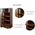 thumbnail image 5 of 70.87" Tall Kitchen Pantry Storage Cabinet with Multi-Functional Pull-Out Shelf, Drawers, Glass Doors & Microwave Stand, Wood Hutch Food Pantries Cupboard for Coffee Bar, Dining Room, 5 of 12