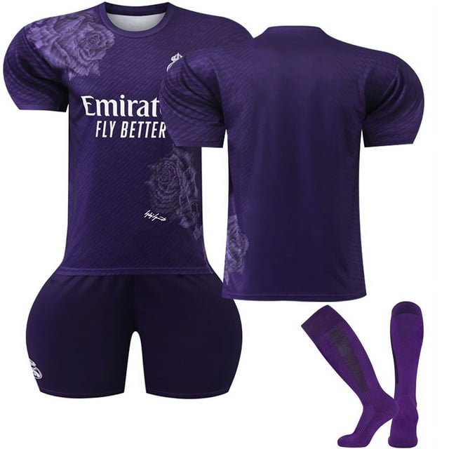 2425 Real Madrid Purple Joint Soccer Uniform#No Number Children'S Adult Copy Player Name Sports Jersey -20