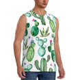 thumbnail image 2 of Fotbe Cactus Plants1 Men's Camiseta sin Mangas Estampada para Hombres, Playera Casual para Gimnasio, Entrenamiento, Playa-3X-Large, 2 of 7