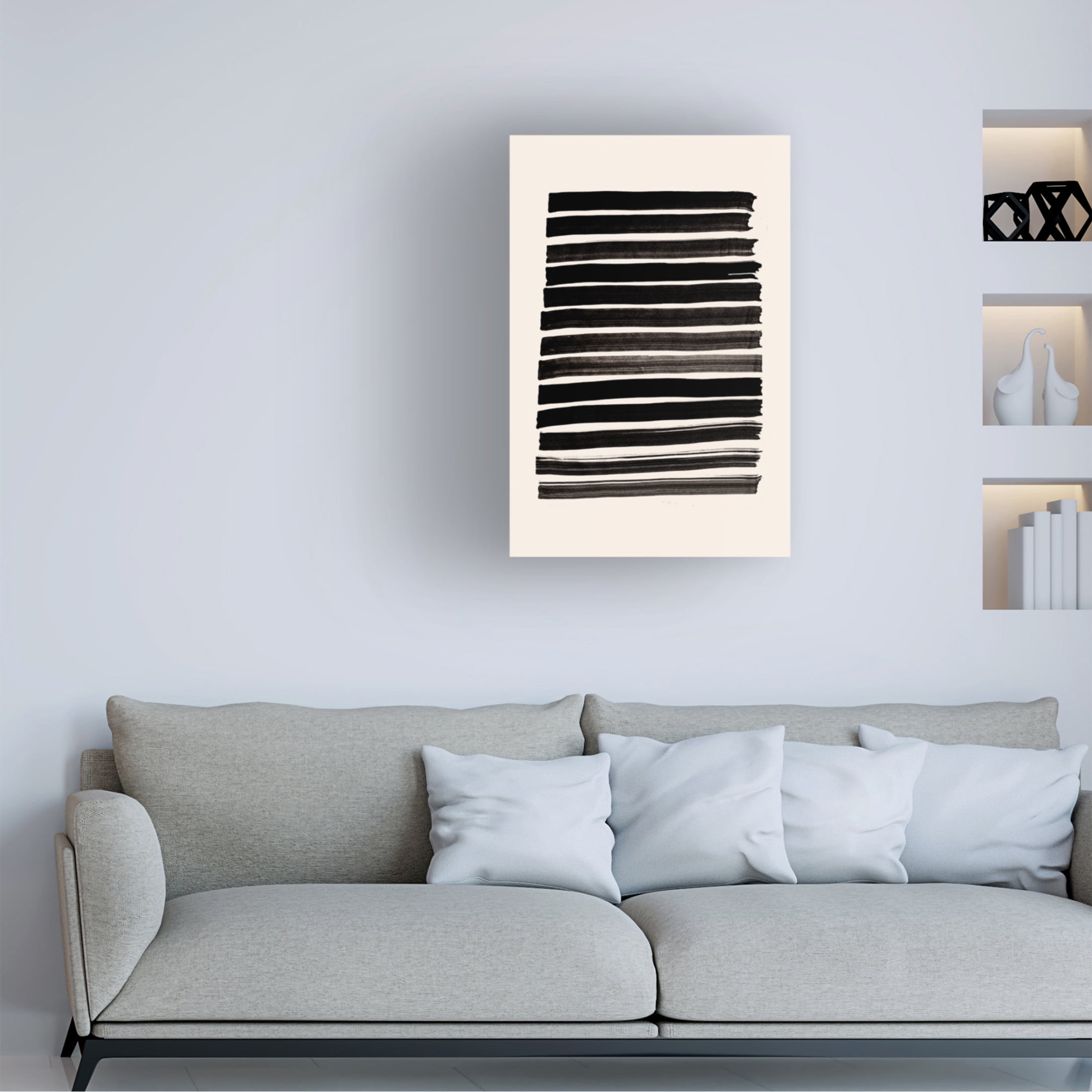 Pictufy Studio II 'Stripes Beige' Canvas Art - 22 x 32 Inches