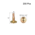 thumbnail image 2 of Uxcell #8 x 1/2" Carbon Steel Phillips Head Self Tapping Screws Gold Tone 200 Pack, 2 of 4