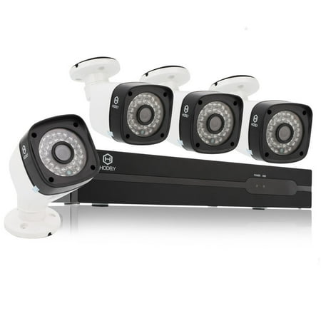 SUNZEO Home Security Camera System 4CH 1080P POE Set with 4pcs 1MP 36-LED Night Vision HD 3.6mm Camera Lens Cameras US Plug，Remote Access,Waterproof