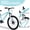 Cyan+Steel, variant on LHSHID 24-Inch family Mountain Bike for Ages 9-12 with Multi-Speed Gears & Dual Suspension, family Off-Road Cycling