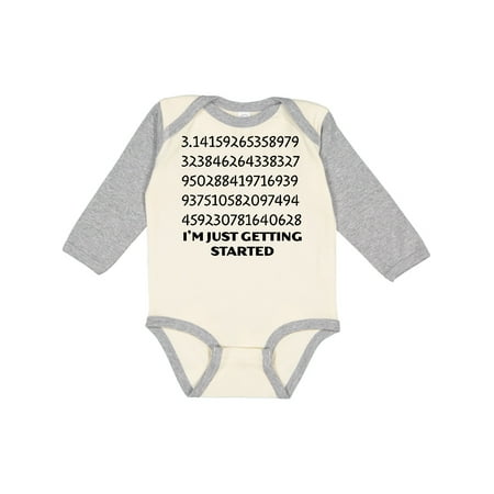 

Inktastic I m Just Getting Started- Pi Day numbers Gift Baby Boy or Baby Girl Long Sleeve Bodysuit